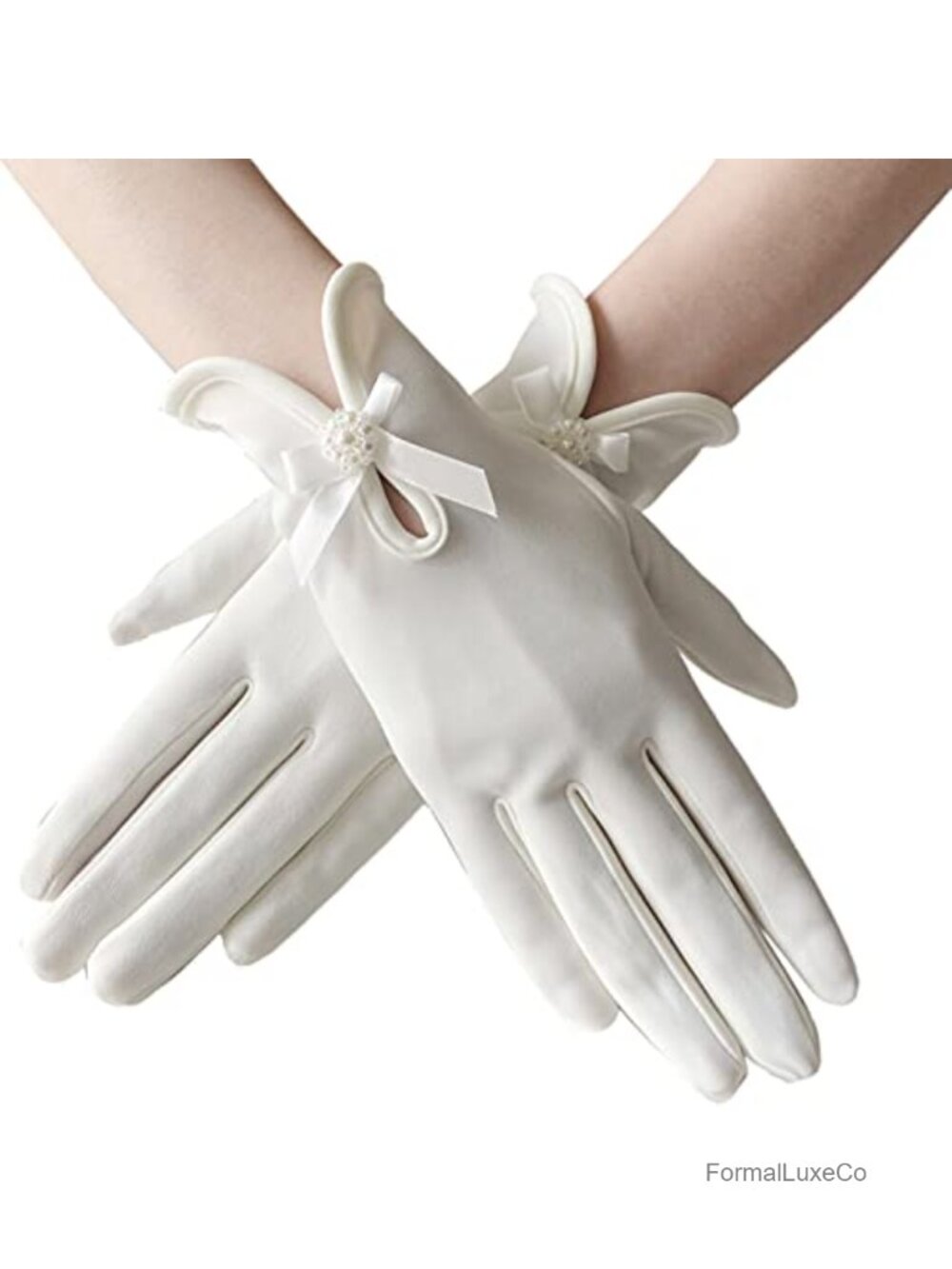 Floral Lace Gloves Bridal Elegant Short Wrist Opera Wedding Party One Size